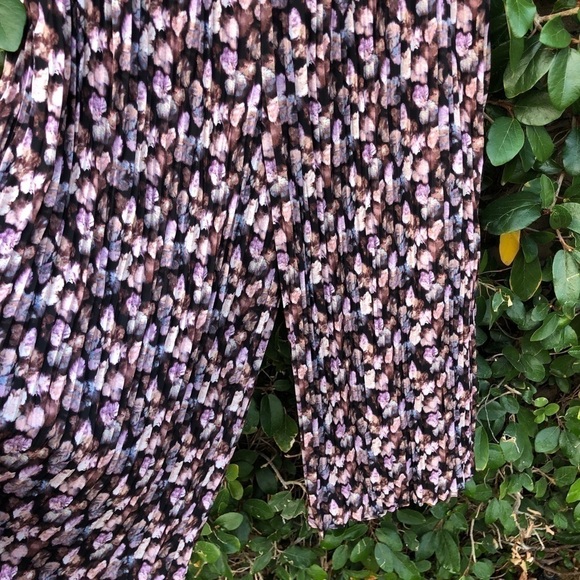 Vince Micro Painted Floral Pleated Culotte Pants L - Picture 6 of 9